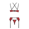 Bielizna-MAGNOLIA SET red S/M