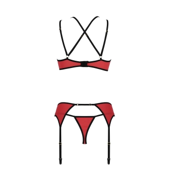 Bielizna-MAGNOLIA SET red S/M