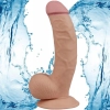 Grube dildo żylaste penis z jądrami przyssawką