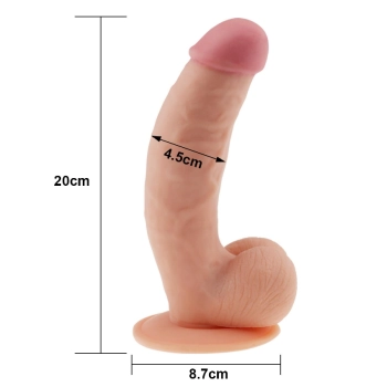 Grube dildo żylaste penis z jądrami przyssawką