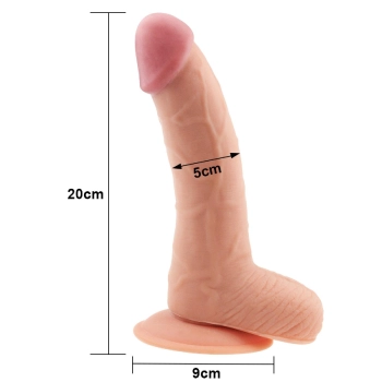 Grube żylaste dildo z przyssawką i jadrami 20 cm