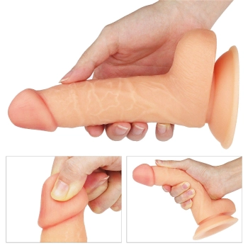 Wyżyłowany penis gruby z przyssawką dildo 18 cm