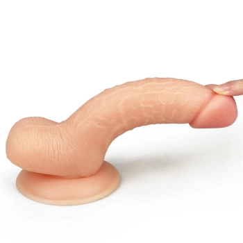 Wyżyłowany penis gruby z przyssawką dildo 18 cm