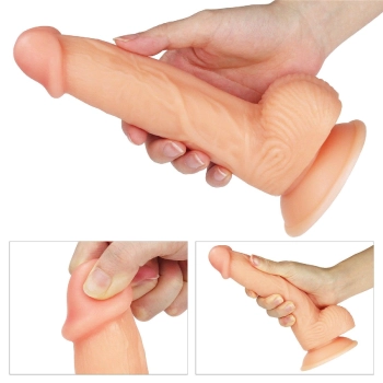 Wyżyłowany penis gruby z przyssawką dildo 20 cm