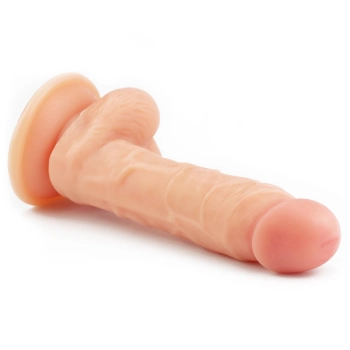 Giętki żyły penis gruby z przyssawką dildo 20 cm