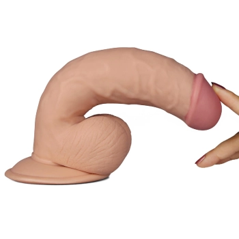 Realistyczne dildo z jądrami i wibracjami 21,5 cm