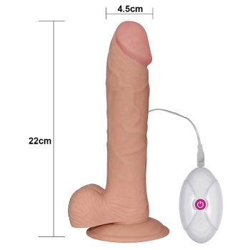 Proste dildo eko skóra realistyczne wibracje 22 cm