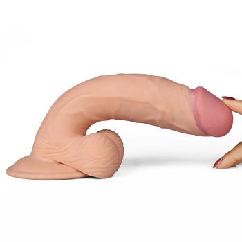 Proste dildo eko skóra realistyczne wibracje 22 cm