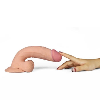 Proste dildo eko skóra realistyczne wibracje 22 cm