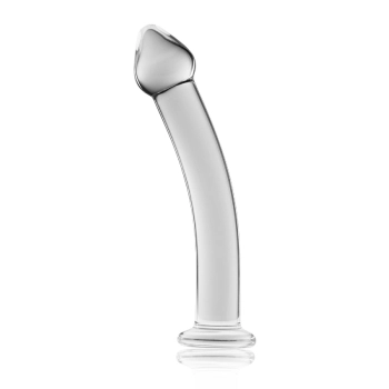 Lekko zakrzywione przezroczyste dildo 18,5 cm