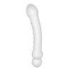 zakrzywione przezroczyste dildo z wypustkami 17 cm