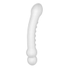 zakrzywione przezroczyste dildo z wypustkami 17 cm