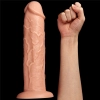 Długie potężne dildo z przyssawką i żyłami 28 cm