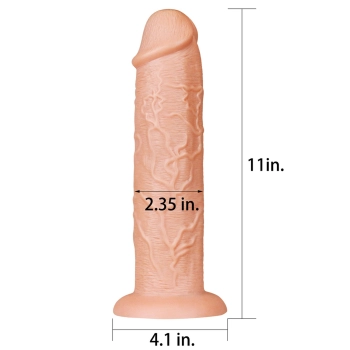 Długie potężne dildo z przyssawką i żyłami 28 cm