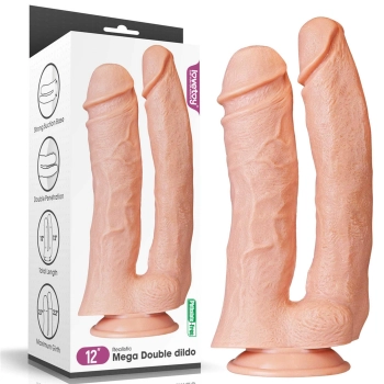 Podwójne potężne dildo do sexu wyżyłowane 33 cm