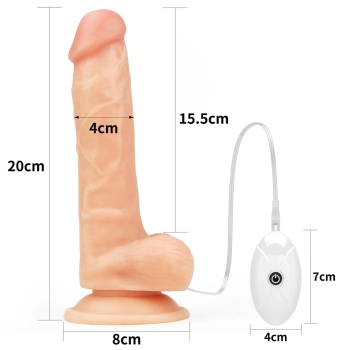 Majtki strap-on w zestawie z wibrującym dildo 20cm