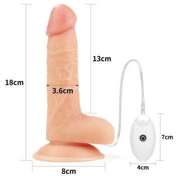 Czarny strap-on z gumowym penisem wibracje pilot