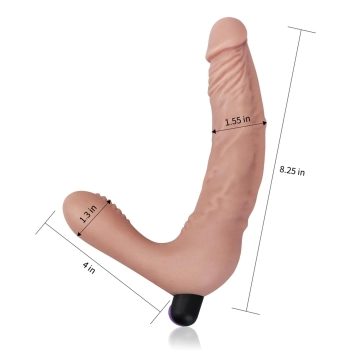 Podwójne dildo z wypustkami strap-on realistyczny