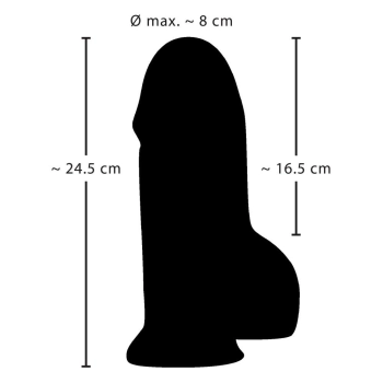 Grube duże realistyczne dildo z przyssawką 24,5 cm