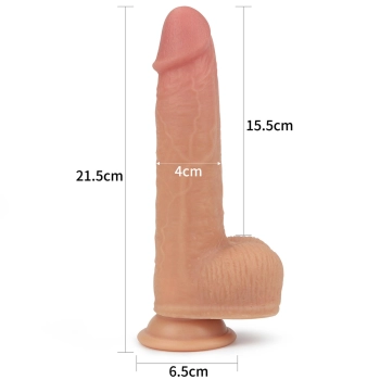 Realistyczne dildo  z przyssawką obrotowe 21,5 cm