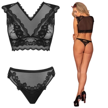 Erotyczny zestaw top stringi Corsetti Timosan S/M