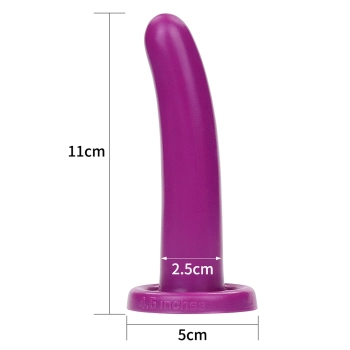 Dildo do strap-ona zabawy silikonowy fiolet 11 cm