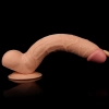 Super giętkie dildo z przyssawką i jądrami 27,5 cm