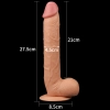 Super giętkie dildo z przyssawką i jądrami 27,5 cm