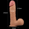 Gruby giętki silikonowy penis z przyssawką 24,5 cm