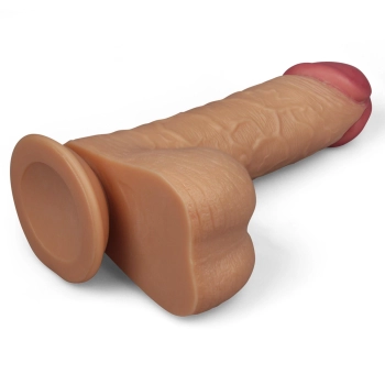 Gruby giętki silikonowy penis z przyssawką 24,5 cm