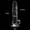 Przezroczyste żelowe duże dildo z przyssawką 19 cm