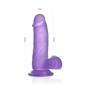 Dildo silikonowe przyssawka jasny fiolet 15,5 cm