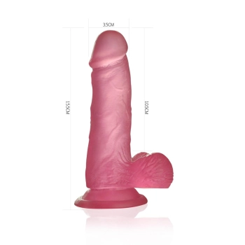 Jasnoróżowe dildo silikonowe z przyssawką 15 cm