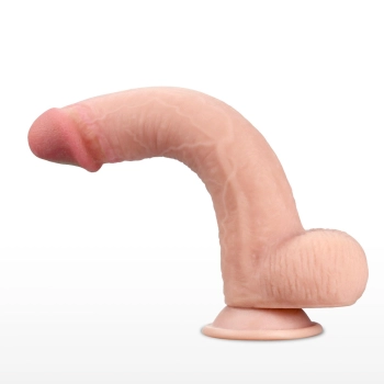 Wodoodporne dildo podwójna skóra przyssawka 23 cm