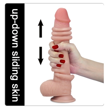 Wodoodporne dildo podwójna skóra przyssawka 23 cm