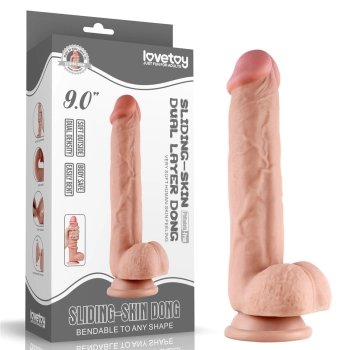 Realistyczne dildo z dwuwarstwowego materiału 18cm