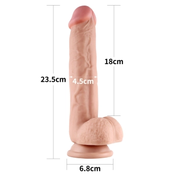 Realistyczne dildo z dwuwarstwowego materiału 18cm