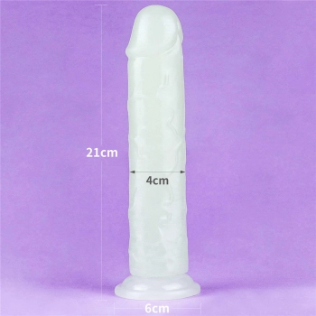 Dildo ledowe duże podświetlane na przyssawce 20 cm