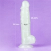 Dildo led giętkie duży penis podświetlany 21,5 cm