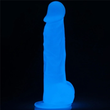 Dildo led giętkie duży penis podświetlany 21,5 cm