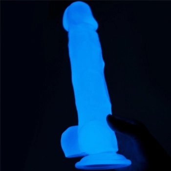 Dildo led giętkie duży penis podświetlany 21,5 cm