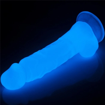 Dildo led giętkie duży penis podświetlany 21,5 cm