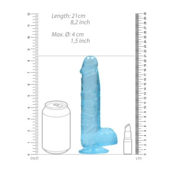 Dildo gumowe silikonowe żylaste z przyssawką 21 cm