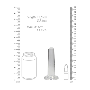 Małe gładkie przezroczyste dildo przyssawka 13,5cm