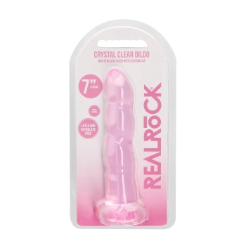 Różowe żelowe silikonowe dildo z przyssawką 18 cm