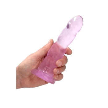 Różowe żelowe silikonowe dildo z przyssawką 18 cm