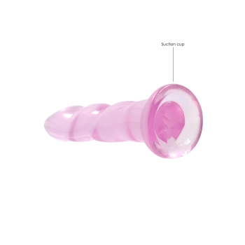 Różowe żelowe silikonowe dildo z przyssawką 18 cm