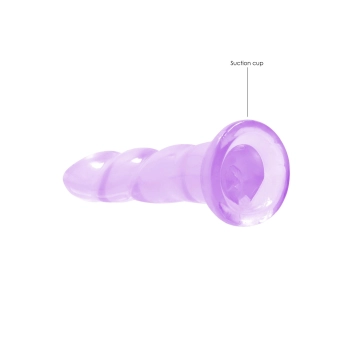 Dildo fioletowe spiralne z mocną przyssawką 18 cm