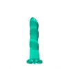 Spiralne zielone dildo gumowe z przyssawką 17 cm