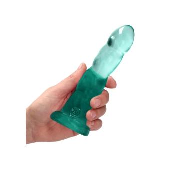 Spiralne zielone dildo gumowe z przyssawką 17 cm